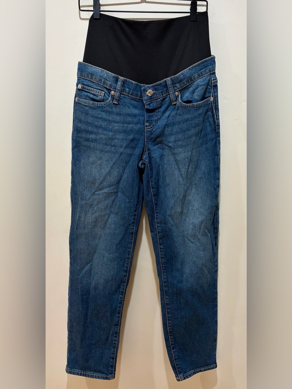 NWT Gap Denim Blue Maternity Jeans with Black Belly Band - Women’s Size 29 / 8R
